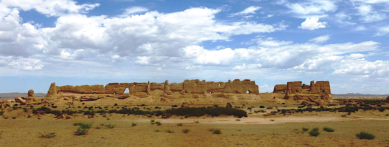 Ruins of a granary in Hecang Fortress near the Yumen Pass, Western Han rebuilt during Western Jin (280-316 AD)